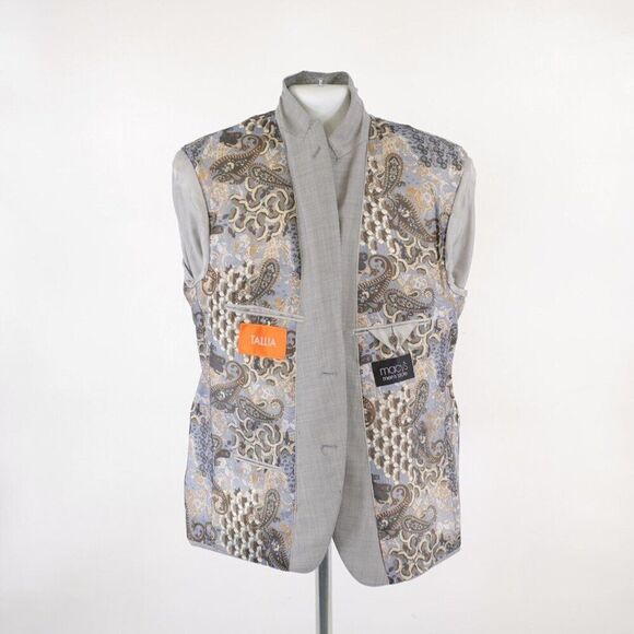 Tallia Wool Gray Sharkskin Peak Lapel 2 Button Blazer 40R /‎ Slim 42R - Picture 11 of 13